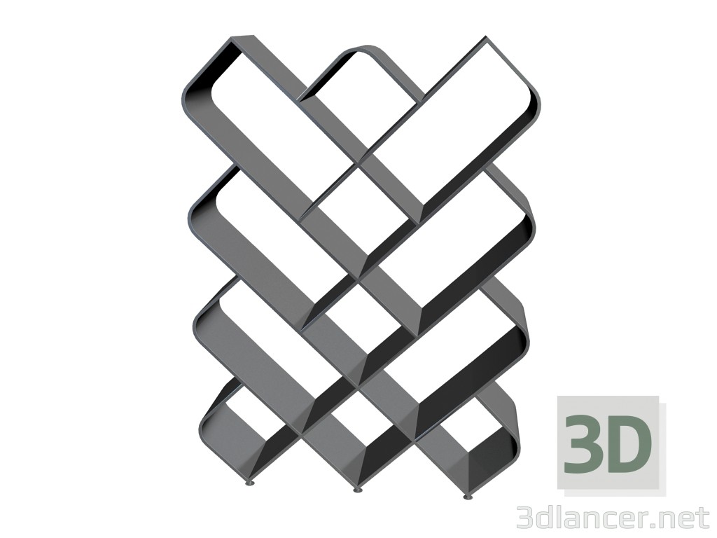 3D Modell Rack-Bildschirm Ex Libris buchen - Vorschau