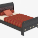 3d модель Кровать односпальная с кожаной обивкой – превью