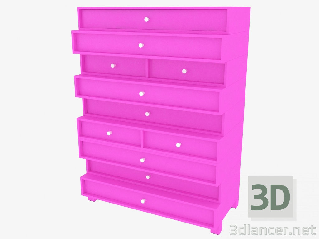 3D modeli Çekmeceli sandık (100x70x35cm) - önizleme