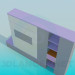 3D Modell Die Eckregale Schrank im Wohnzimmer - Vorschau