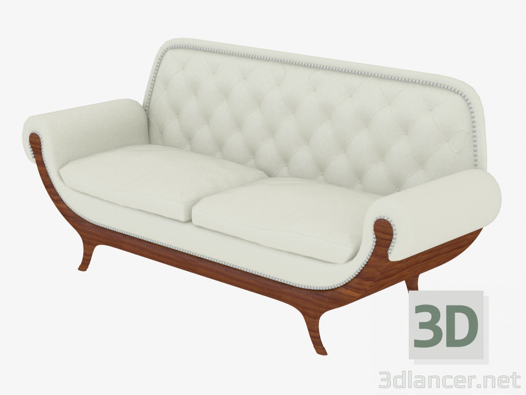 modello 3D divano in pelle classica (art. JSL 3713b) - anteprima