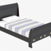 3D modeli Bronz dekora sahip tek kişilik yatak - önizleme