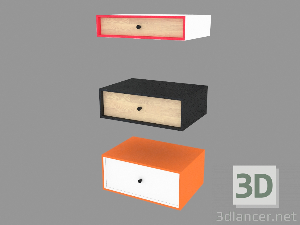 3D modeli Raflar (45x30cm, H = 10, 15, 20cm) - önizleme