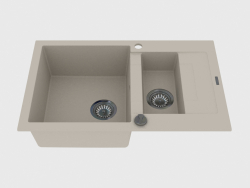 1.5-bowl sink with a shortened sink - Rapido alabaster (ZQK A513)
