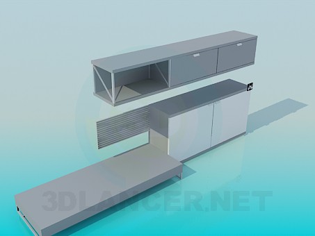 3D Modell TV-Möbel-Satz - Vorschau