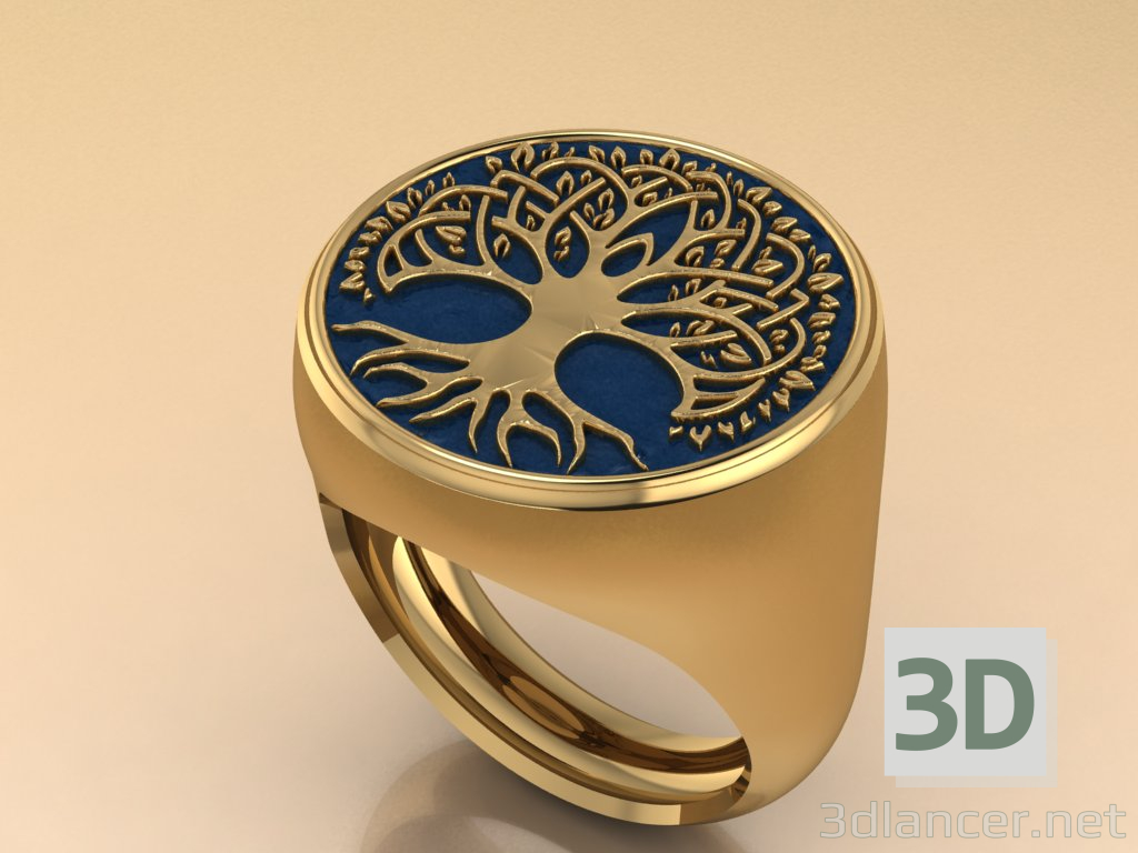 3d ring tree model buy - render
