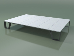 Outdoor coffee table InOut (955, Gray Lacquered Aluminum, White Enameled Lava Stone Slats)