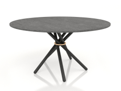 Dining table Hector 140 (Dark Concrete, Black Gray)