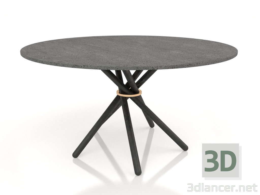 3D modeli Yemek masası Hector 140 (Koyu Beton, Siyah Gri) - önizleme