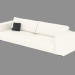 modèle 3D Triple canapé moderne - preview