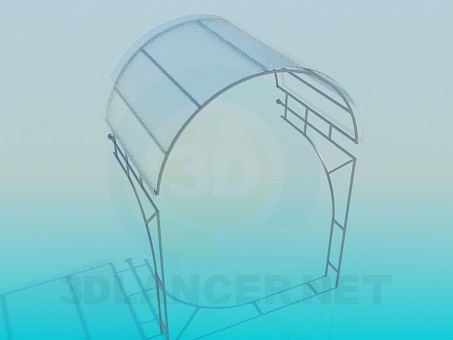 modello 3D Baldacchino di vetro - anteprima