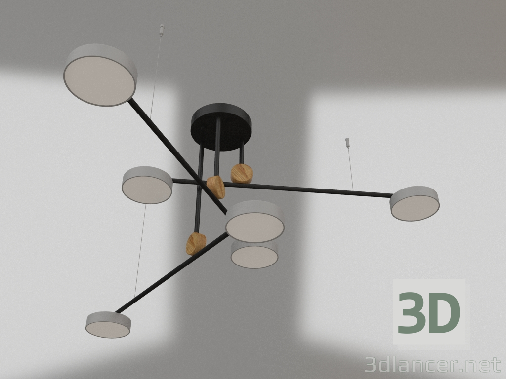 3D Modell Kronleuchter Rapis grau (07647-6.16) - Vorschau
