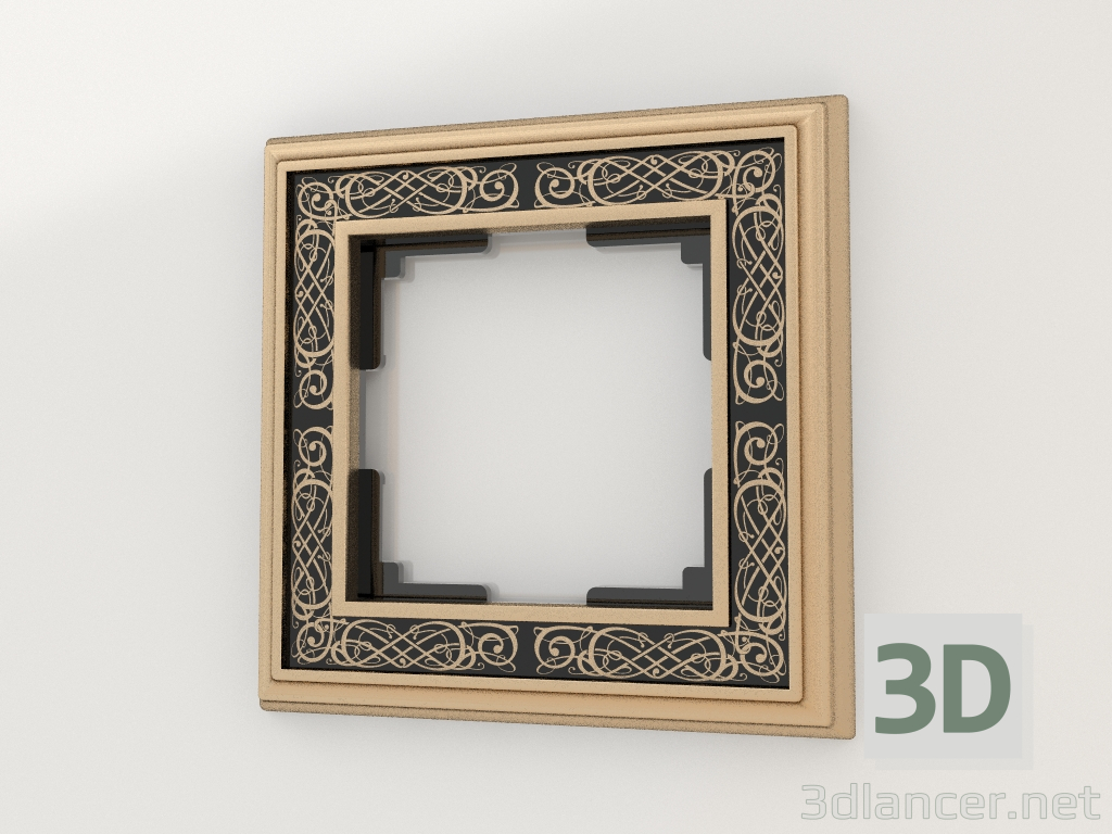 3D Modell Rahmen für 1 Pfosten Palacio Gracia (gold-schwarz) - Vorschau