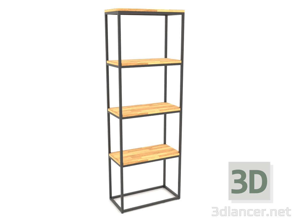 modello 3D Scaffale rettangolare grande (PAVIMENTO LEGNO, 60x30x170) - anteprima