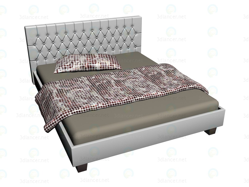 3d model Blanco cama 160 x 200 de sueño - vista previa