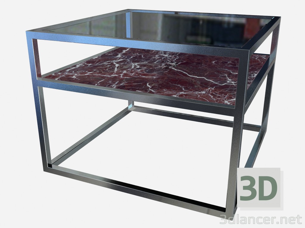 3d model Square coffee table with extra shelf Carmen Z03 - preview
