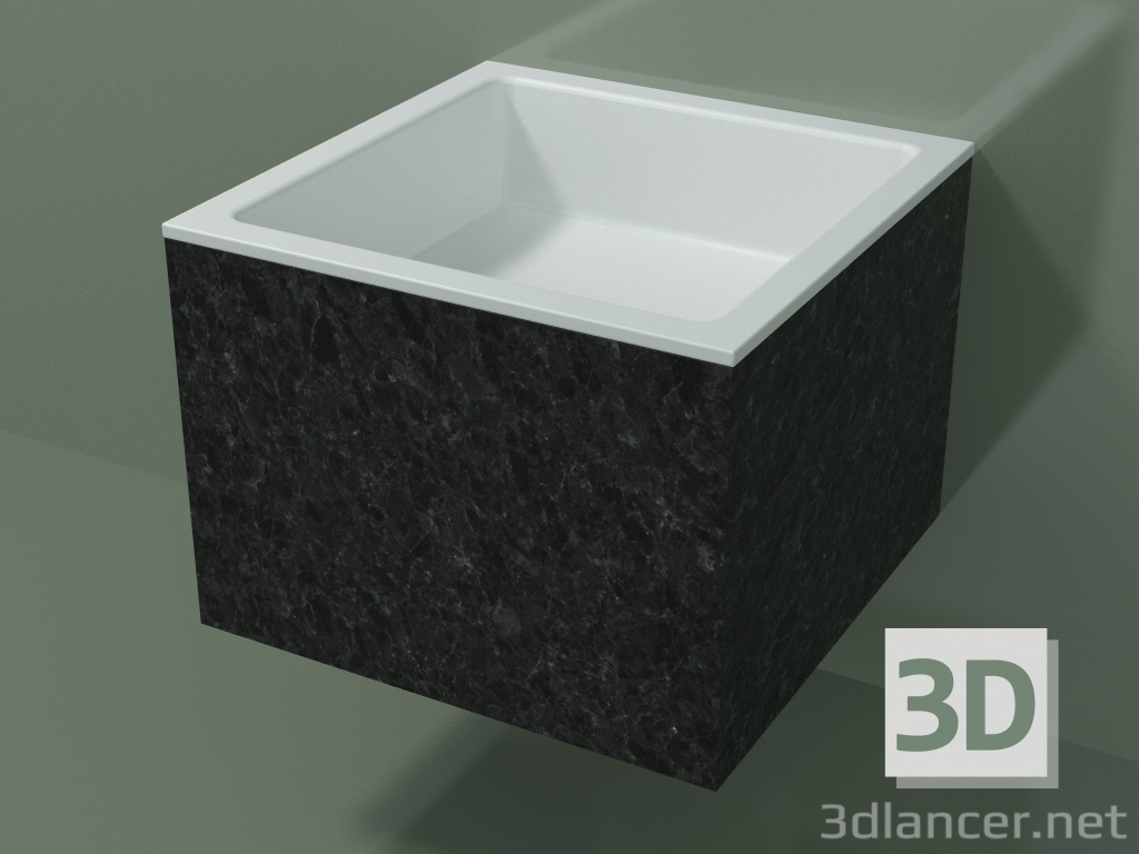 3d model Wall-mounted washbasin (02R122301, Nero Assoluto M03, L 48, P 48, H 36 cm) - preview