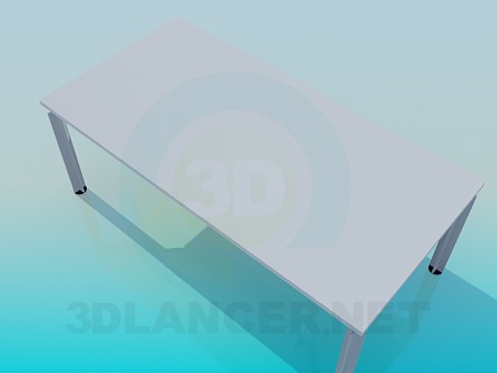 modello 3D Scrivania rettangolare per ufficio - anteprima