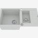 3D modeli Kısa bir drenaj ile 1,5 çanak lavabo - gri metal Rapido (ZQK S513) - önizleme
