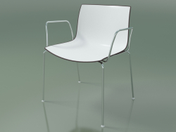 कुर्सी 0201 (4 पैर, आर्मरेस्ट के साथ, दो-टोन पॉलीप्रोपाइलीन)