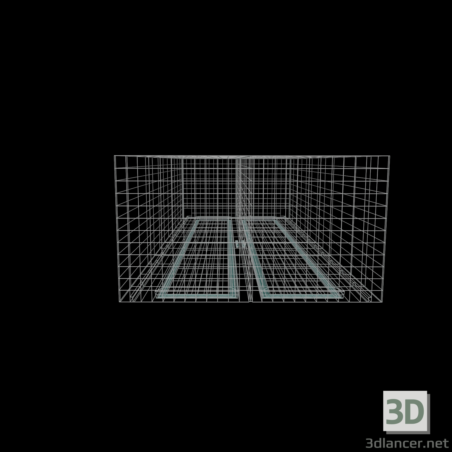 modello 3D di Armadio con due specchi comprare - rendering