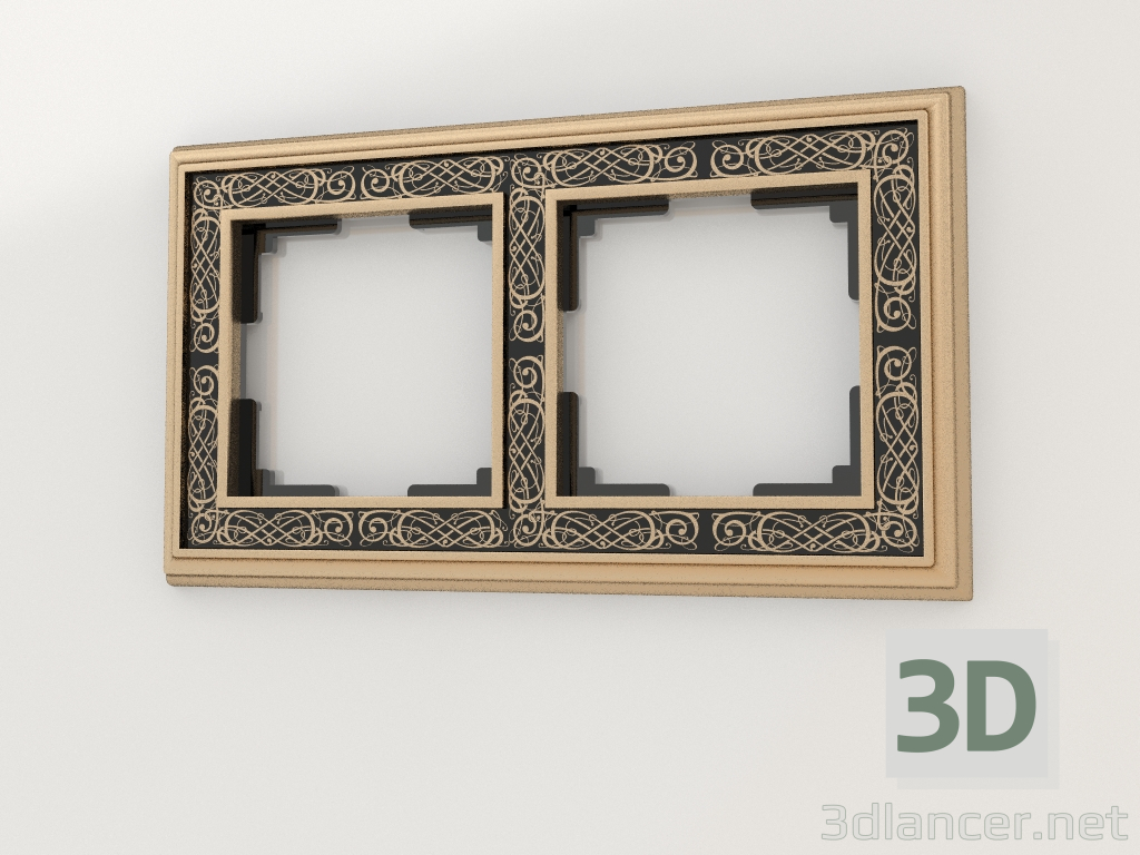3d model Frame for 2 posts Palacio Gracia (gold-black) - preview