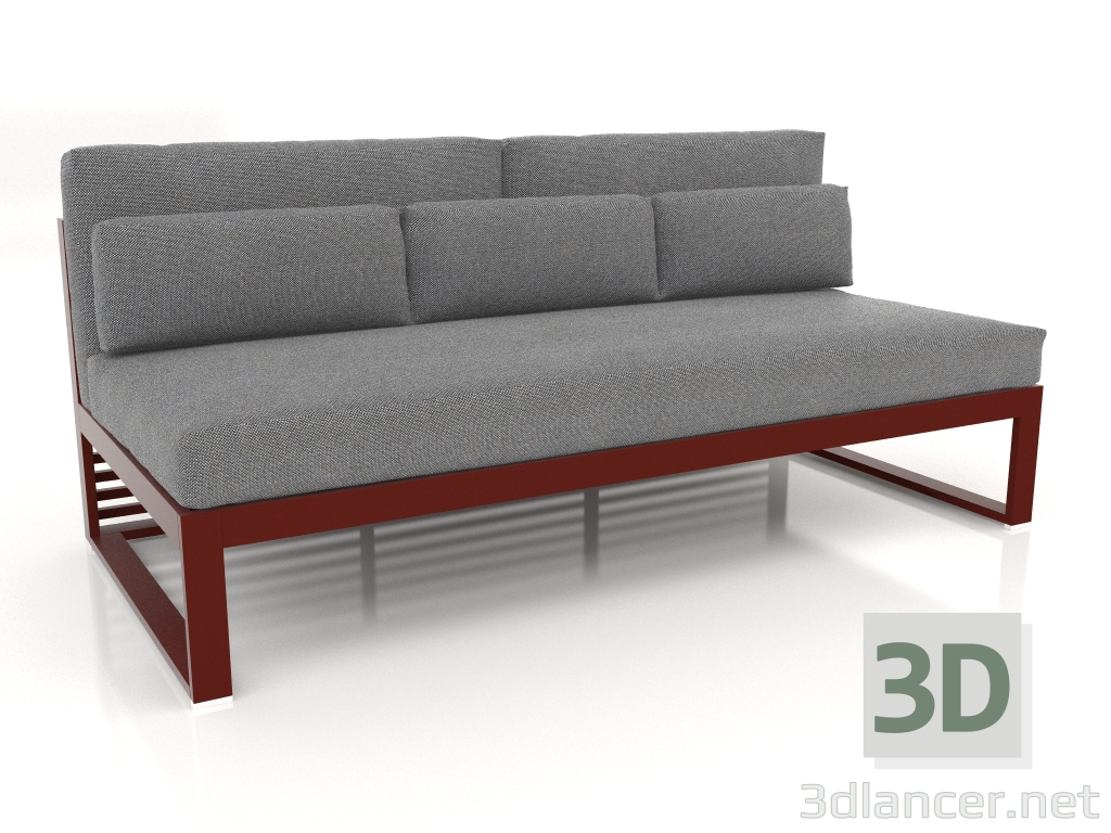 3D Modell Modulares Sofa, Abschnitt 4, hohe Rückenlehne (Weinrot) - Vorschau