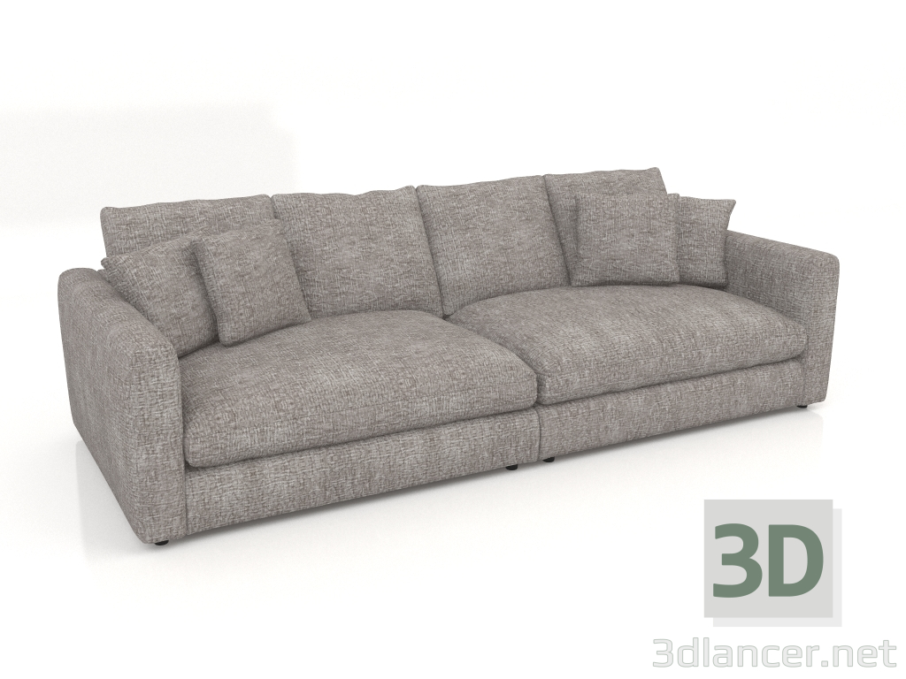 3d model Sofá 3 plazas Sense (Gris Soft) - vista previa