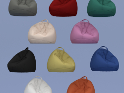 Conjunto de diez sillones en bolsas de diferentes colores.