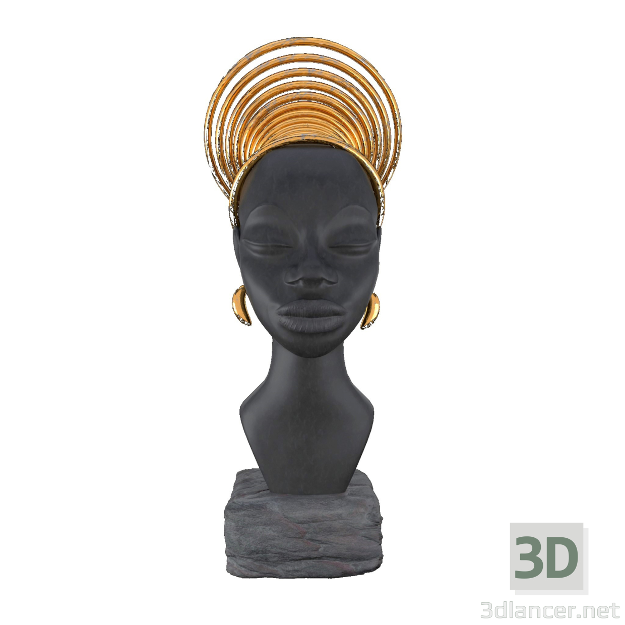 3d SCULPTURE OF AN AFRICAN WOMAN model buy - render