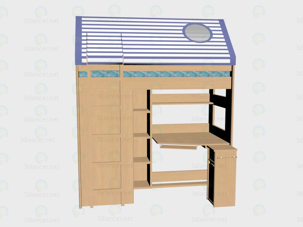 3D modeli Yatak Skaut (çadır ile) - önizleme