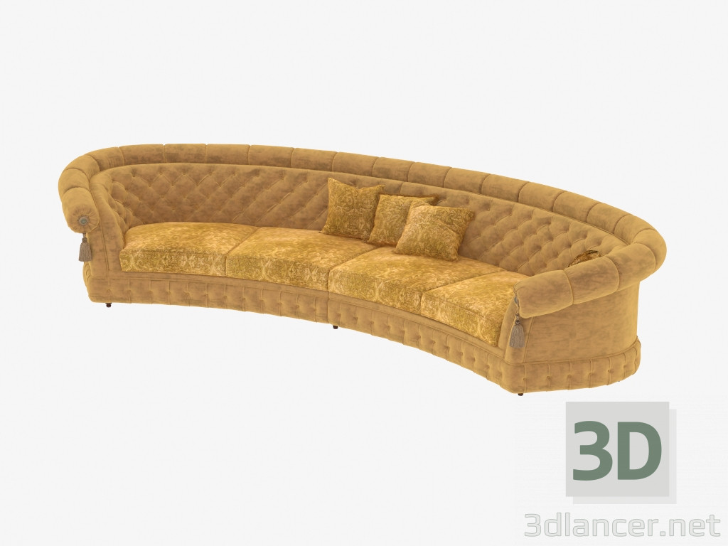 3D modeli Dört klasik kanepe - önizleme