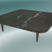 modello 3D Tavolino Fly (SC11, 120x120 N 32cm, base in rovere oliato fumé con piano in marmo Pietra di Fossena - anteprima