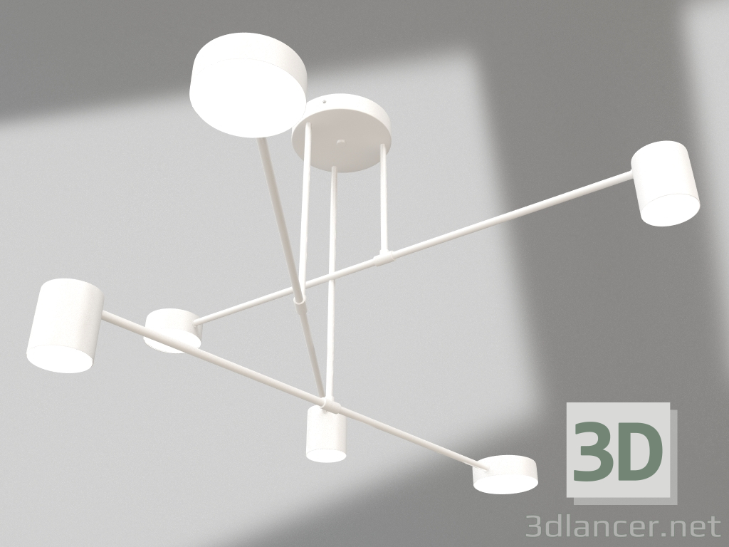modello 3D Lampadario Mekli bianco (07649-6A,01) - anteprima