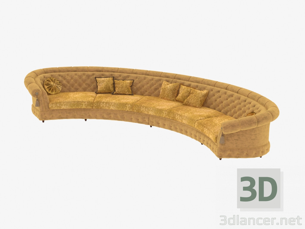 modèle 3D Canapé classique semi-circulaire - preview