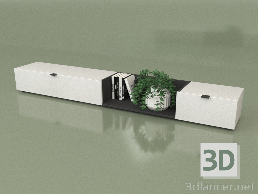 3d model TV cabinet with shelves (10161) - preview