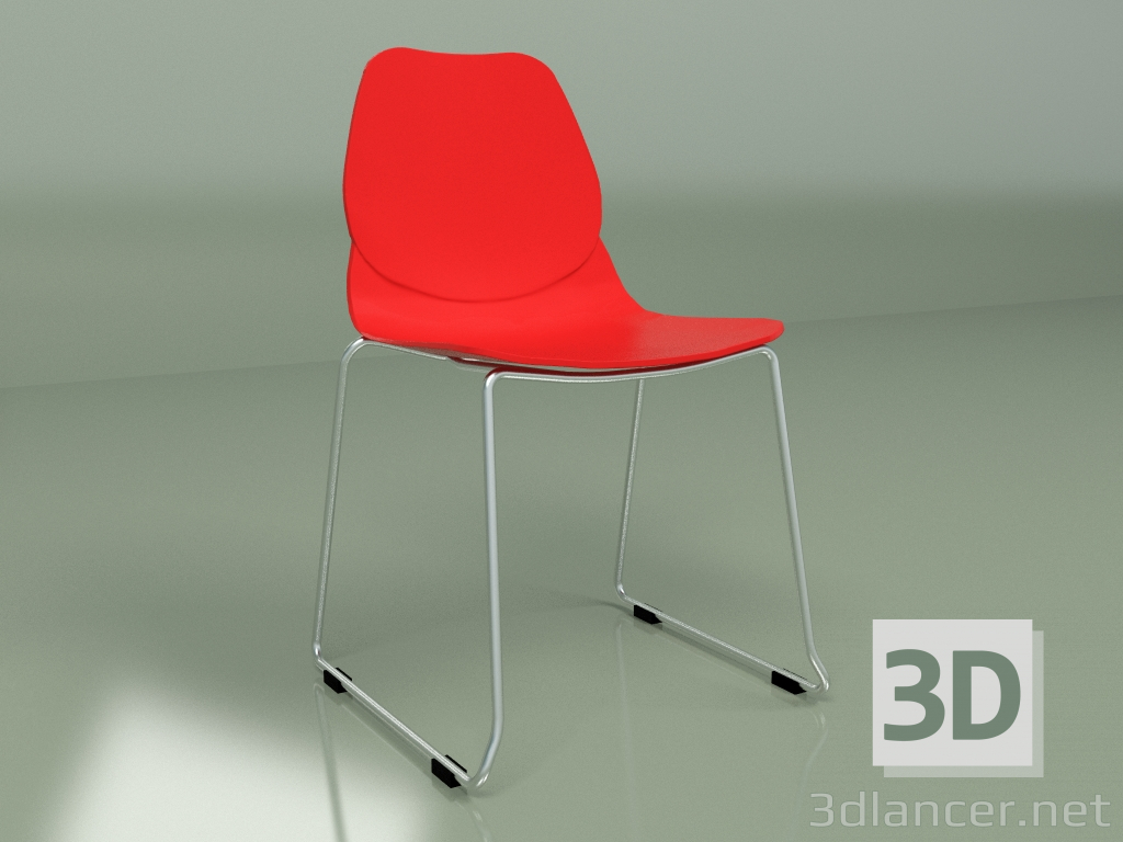 modèle 3D Chaise légère (rouge) - preview