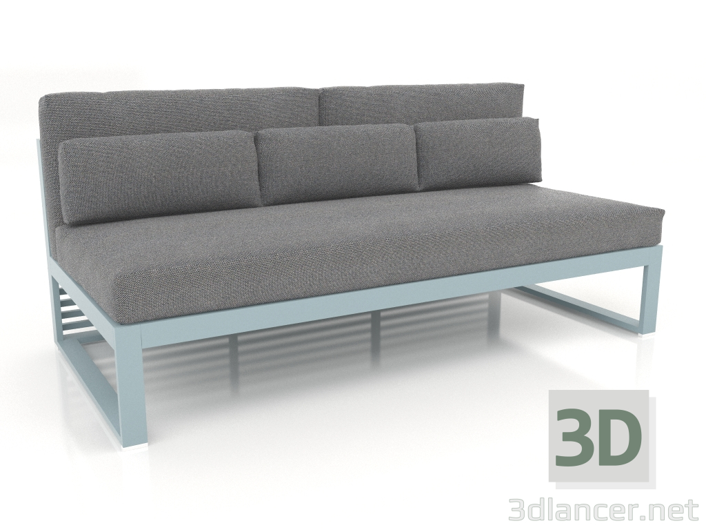 modèle 3D Canapé modulable, section 4, dossier haut (Bleu gris) - preview