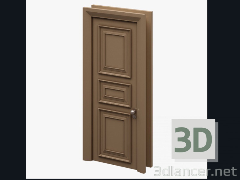 3d model Puerta de madera sensilla - vista previa