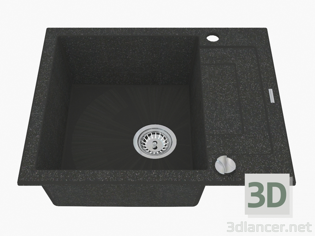 3d model Sink, 1 bowl with a wing for drying - graphite metallic Rapido (ZQK G11A) - preview