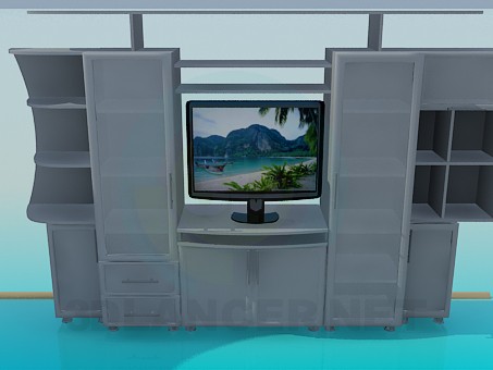 3 डी मॉडल रहने वाले कमरे में फर्नीचर का एक सेट - पूर्वावलोकन