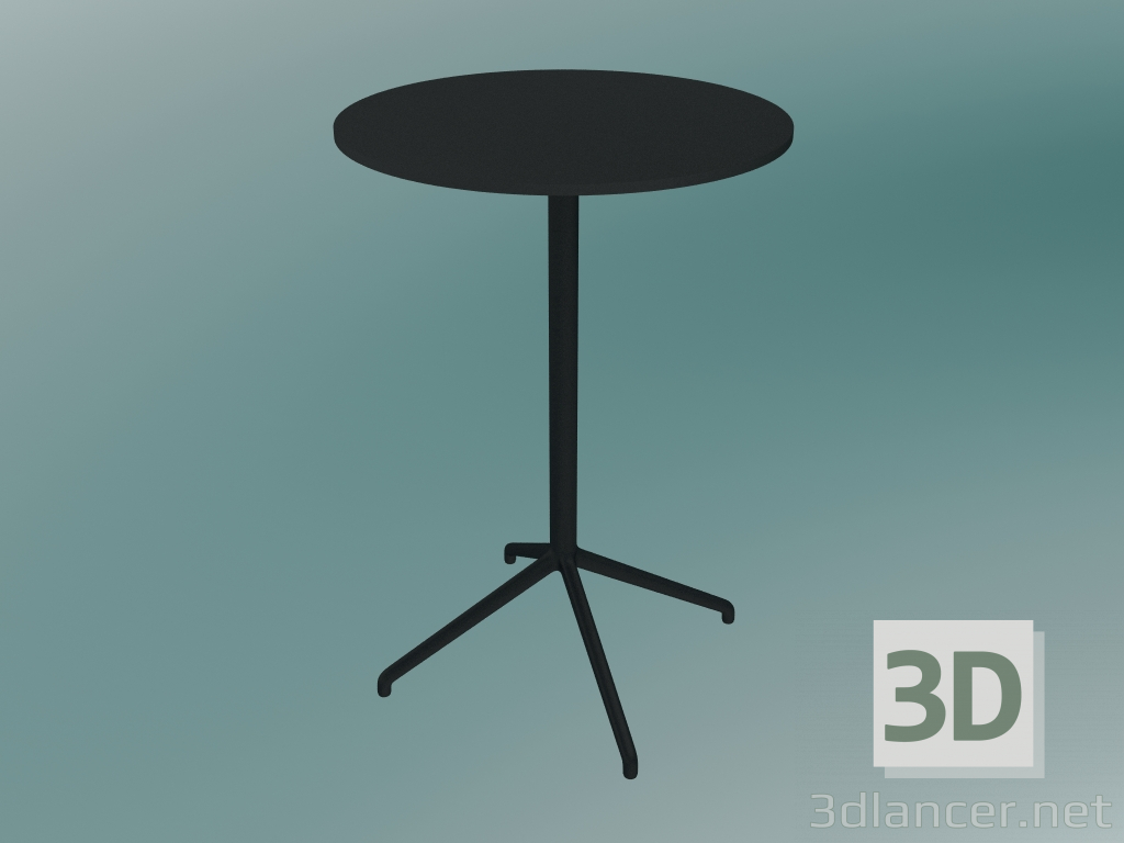 3D modeli Kafe masası Hareketsiz (Ø65, Y 95 cm, Siyah) - önizleme