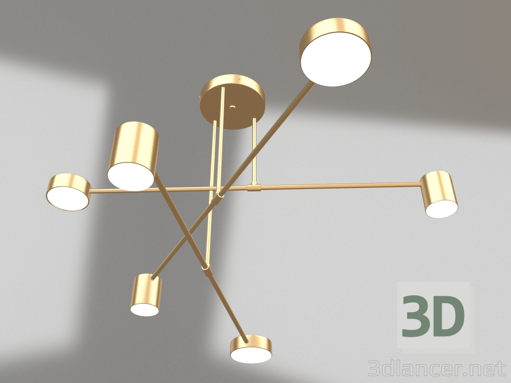modello 3D Lampadario Mekli oro (07649-6A,33) - anteprima
