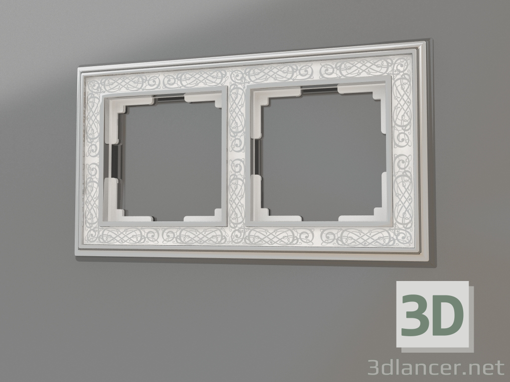 modello 3D Telaio per 2 pali Palacio Gracia (cromo-bianco) - anteprima