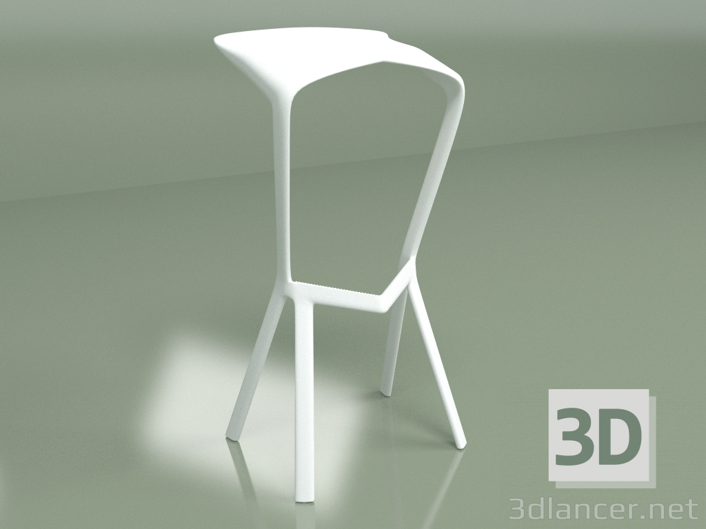 3d модель Барный стул Miura 1 (белый) – превью