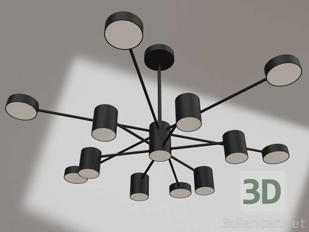 modello 3D Mekli lampadario nero (07649-13.19) - anteprima
