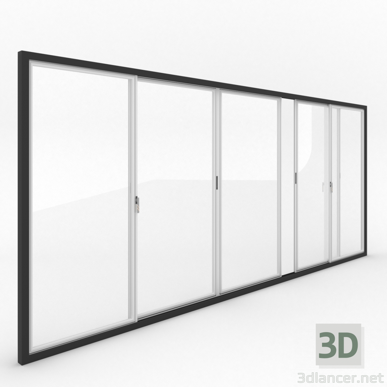 3d Sliding window model buy - render