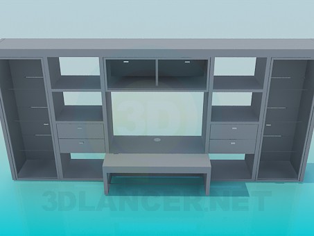3d model Stkenka-mueble con escritorio - vista previa