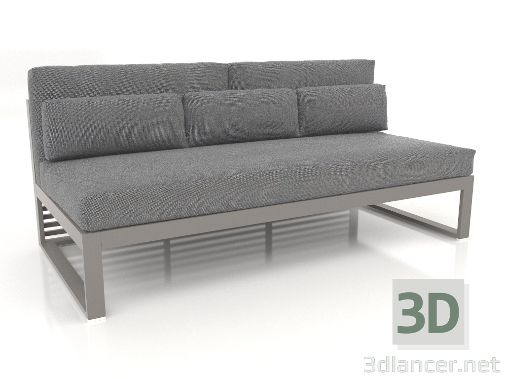 3D modeli Modüler kanepe, 4. bölüm, yüksek arkalık (Kuvars grisi) - önizleme