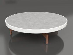Round coffee table Ø90x22 (White, DEKTON Kreta)